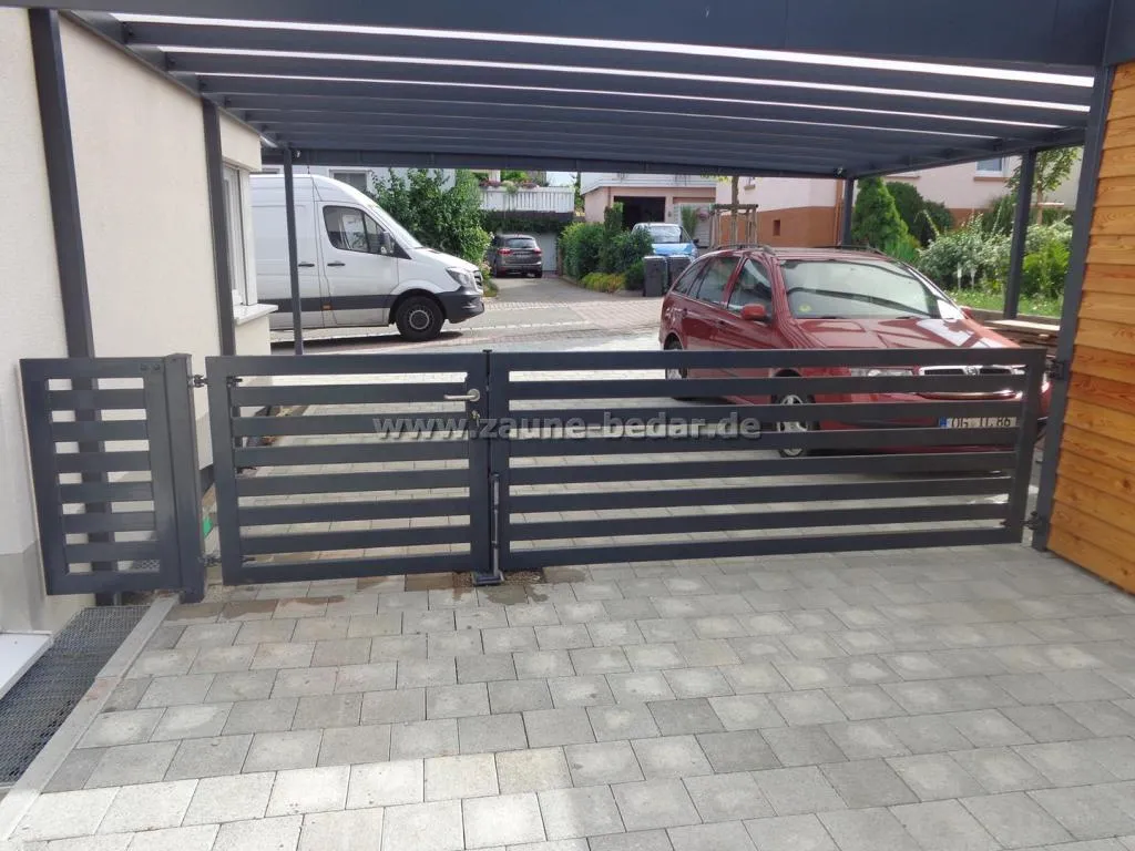 Lamellenzaun & Gartenzaun & Sichtschutzzaun mit Tore TOP