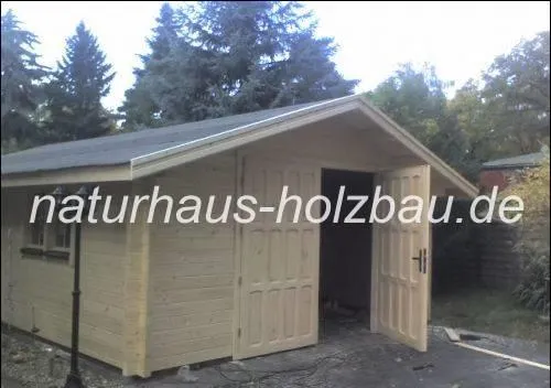 individuelle Fertigung von Blockbohlengaragen in 50mm und 70mm Wandstärke