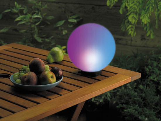 LED Solarkugel Magicglobe 20 cm mit Farbwahl-Prgramm ...